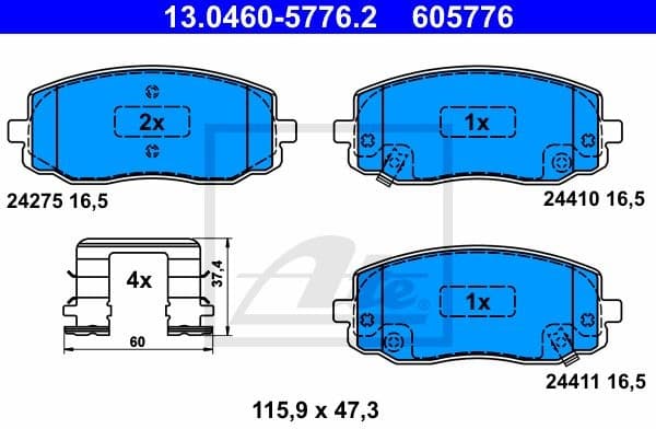 Brake Pad Set, disc brake 13.0460-5776.2