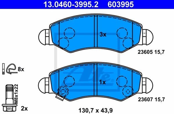 Brake Pad Set, disc brake 13.0460-3995.2