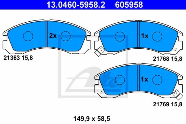 Brake Pad Set, disc brake 13.0460-5958.2