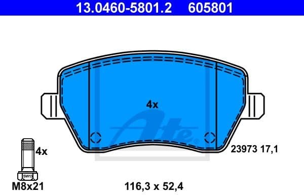 Brake Pad Set, disc brake 13.0460-5801.2