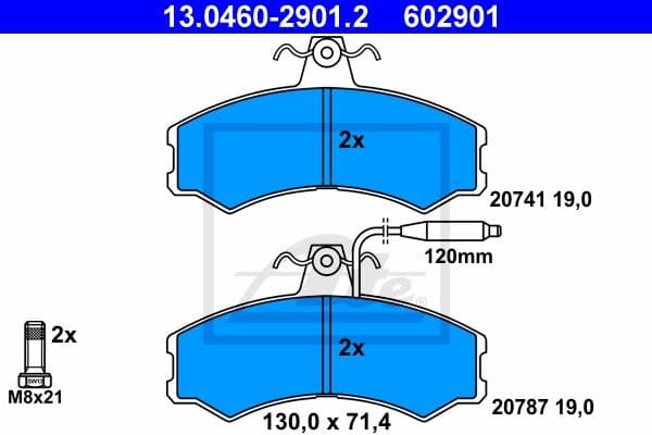 Brake Pad Set, disc brake 13.0460-2901.2