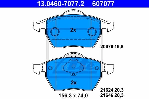 Brake Pad Set, disc brake 13.0460-7077.2