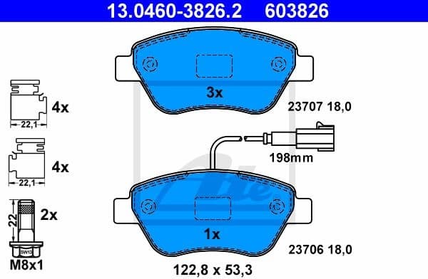 Brake Pad Set, disc brake 13.0460-3826.2
