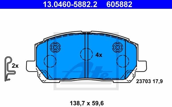 Brake Pad Set, disc brake 13.0460-5882.2