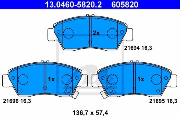 Brake Pad Set, disc brake 13.0460-5820.2