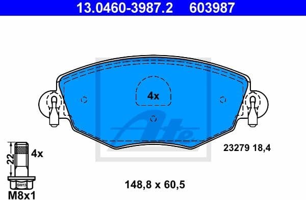 Brake Pad Set, disc brake 13.0460-3987.2