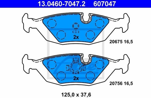 Brake Pad Set, disc brake 13.0460-7047.2