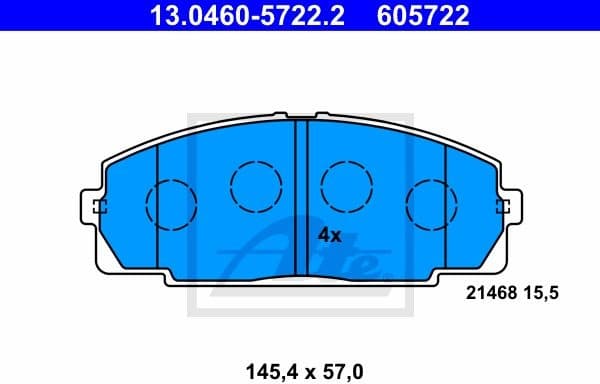 Brake Pad Set, disc brake 13.0460-5722.2