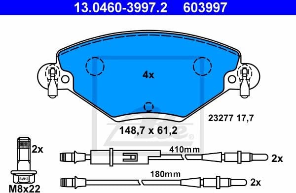 Brake Pad Set, disc brake 13.0460-3997.2