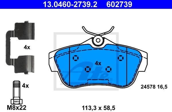 Brake Pad Set, disc brake 13.0460-2739.2