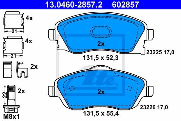 Brake Pad Set, disc brake 13.0460-2857.2