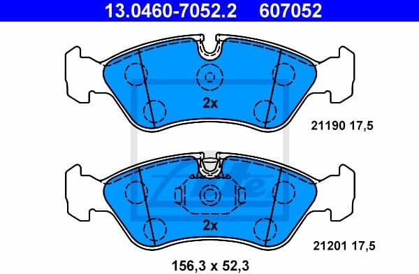 Brake Pad Set, disc brake 13.0460-7052.2