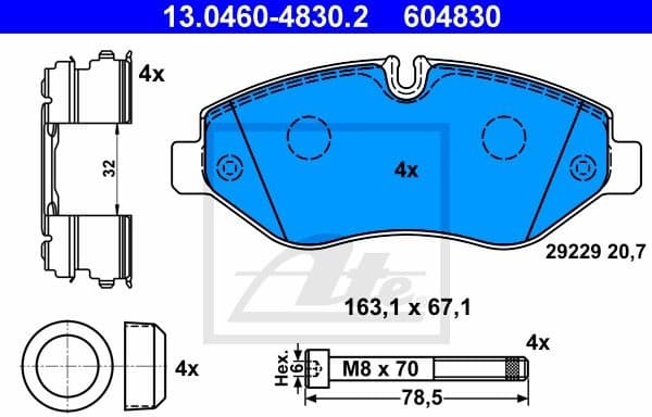 Brake Pad Set, disc brake 13.0460-4830.2