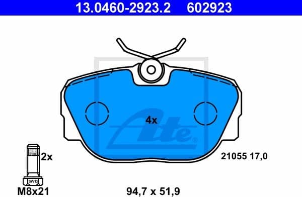Brake Pad Set, disc brake 13.0460-2923.2