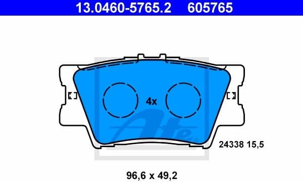 Brake Pad Set, disc brake 13.0460-5765.2