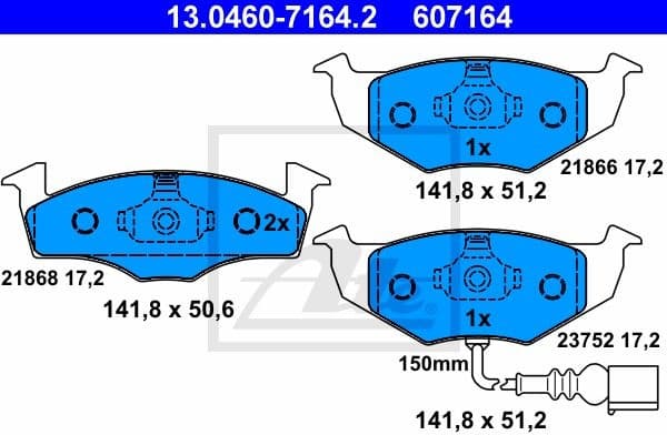 Brake Pad Set, disc brake 13.0460-7164.2