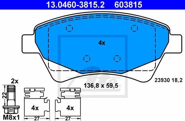 Brake Pad Set, disc brake 13.0460-3815.2