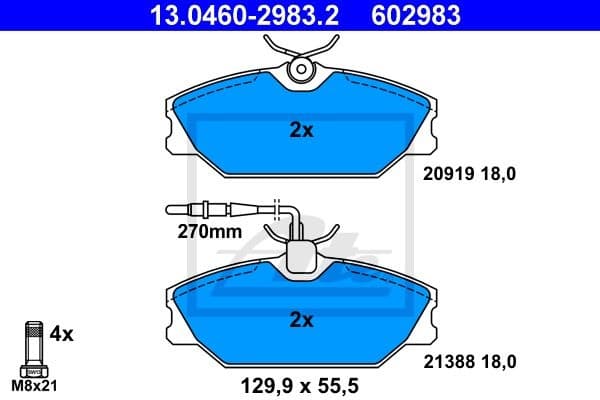 Brake Pad Set, disc brake 13.0460-2983.2