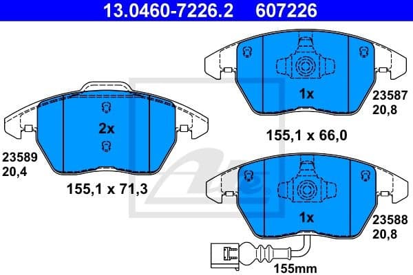 Brake Pad Set, disc brake 13.0460-7226.2