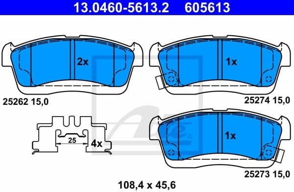 Brake Pad Set, disc brake 13.0460-5613.2