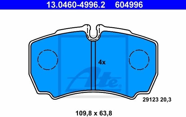 Brake Pad Set, disc brake 13.0460-4996.2
