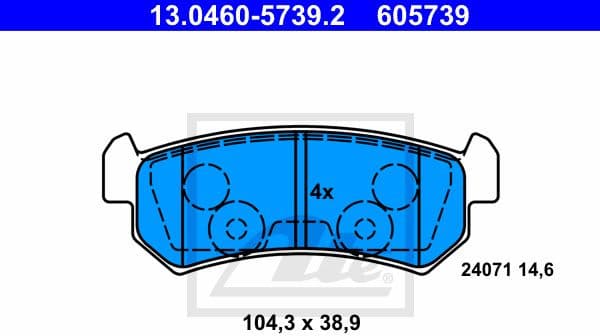 Brake Pad Set, disc brake 13.0460-5739.2