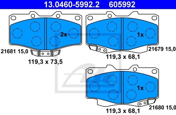 Brake Pad Set, disc brake 13.0460-5992.2
