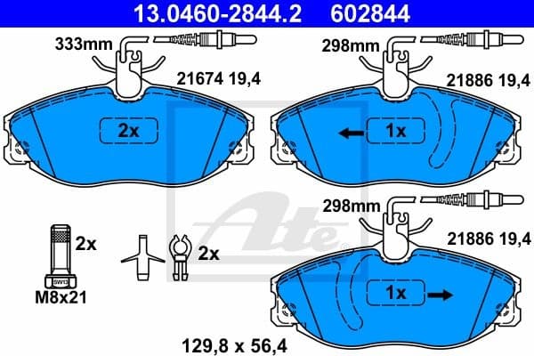 Brake Pad Set, disc brake 13.0460-2844.2