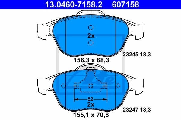 Brake Pad Set, disc brake 13.0460-7158.2