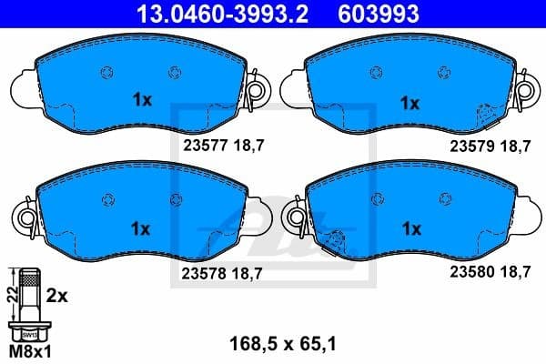 Brake Pad Set, disc brake 13.0460-3993.2