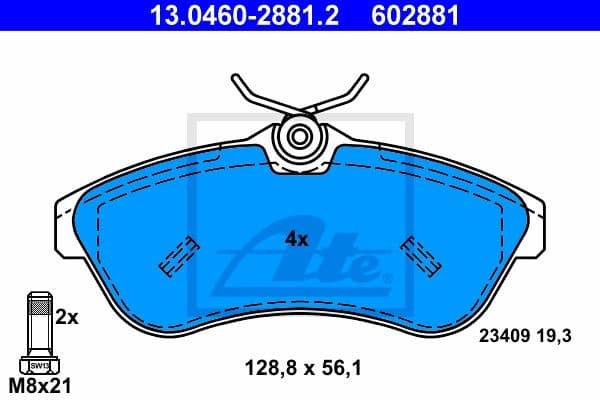 Brake Pad Set, disc brake 13.0460-2881.2