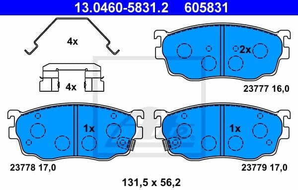 Brake Pad Set, disc brake 13.0460-5831.2