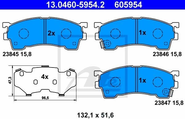 Brake Pad Set, disc brake 13.0460-5954.2