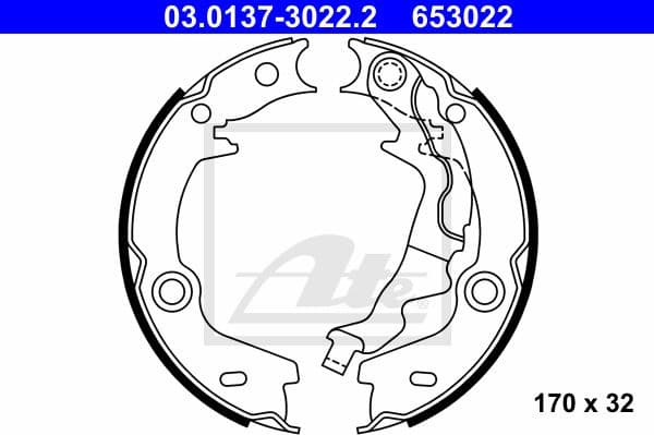 Brake Shoe Set, parking brake 03.0137-3022.2