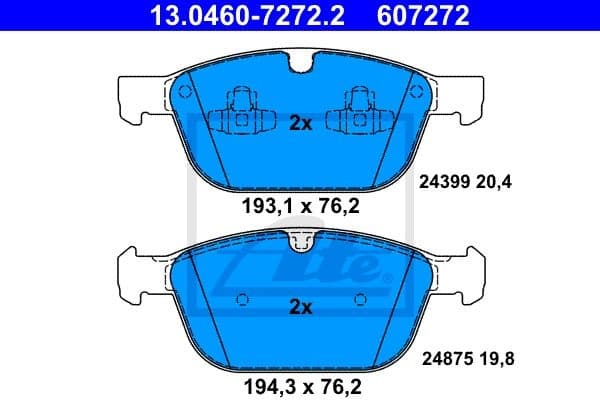 Brake Pad Set, disc brake 13.0460-7272.2