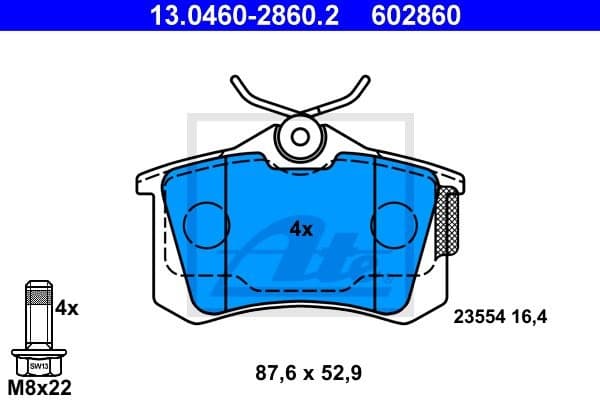 Brake Pad Set, disc brake 13.0460-2860.2
