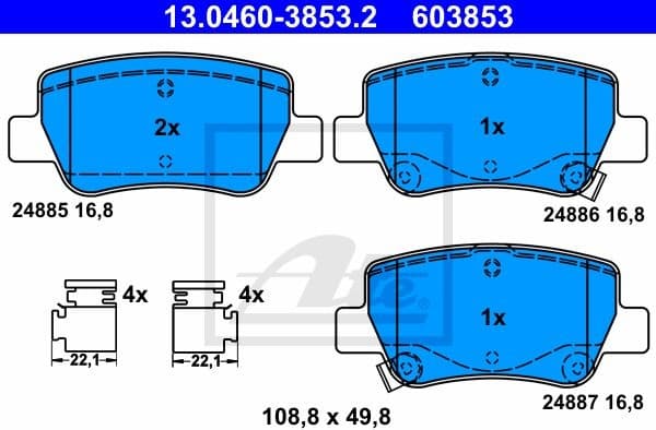 Brake Pad Set, disc brake 13.0460-3853.2