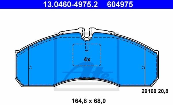 Brake Pad Set, disc brake 13.0460-4975.2