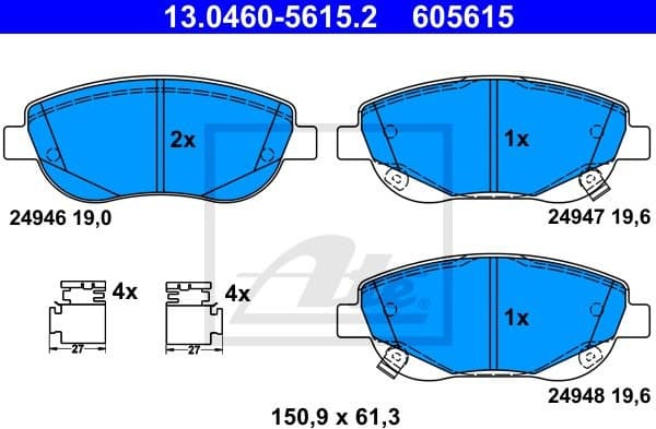 Brake Pad Set, disc brake 13.0460-5615.2