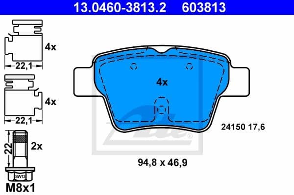 Brake Pad Set, disc brake 13.0460-3813.2