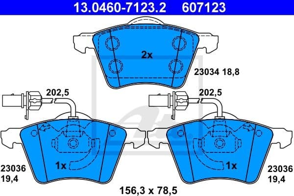 Brake Pad Set, disc brake 13.0460-7123.2