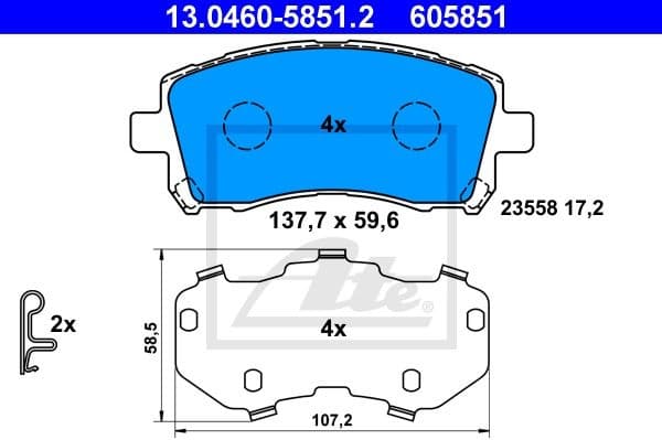 Brake Pad Set, disc brake 13.0460-5851.2