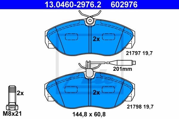 Brake Pad Set, disc brake 13.0460-2976.2