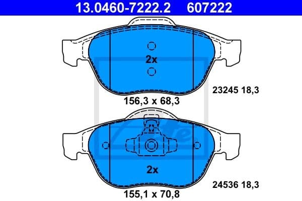 Brake Pad Set, disc brake 13.0460-7222.2