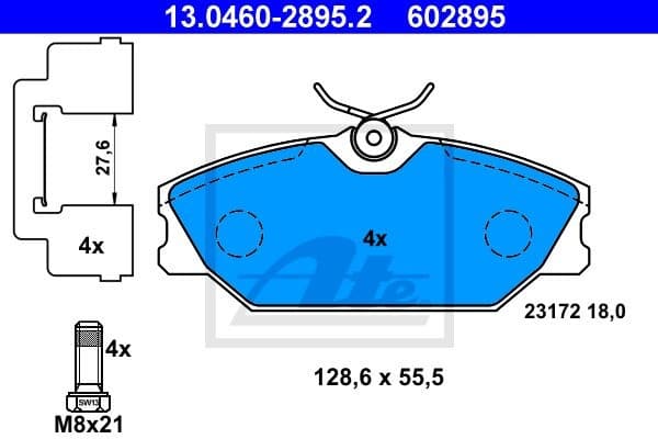 Brake Pad Set, disc brake 13.0460-2895.2