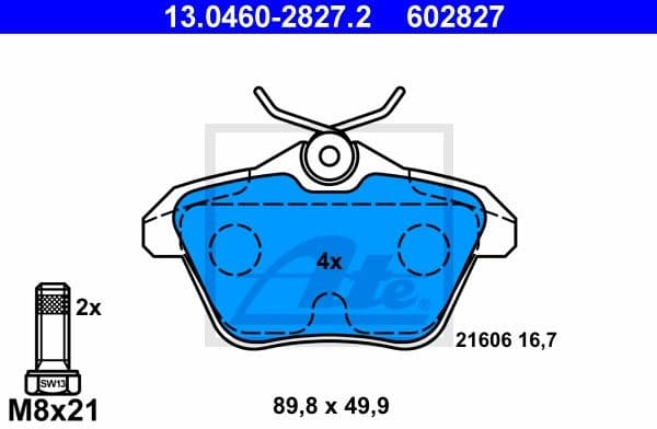 Brake Pad Set, disc brake 13.0460-2827.2