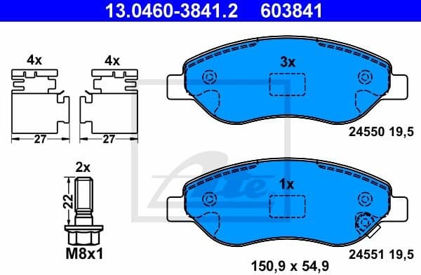 Brake Pad Set, disc brake 13.0460-3841.2