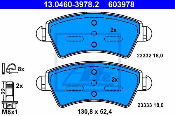 Brake Pad Set, disc brake 13.0460-3978.2