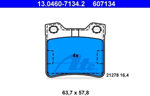 Brake Pad Set, disc brake 13.0460-7134.2