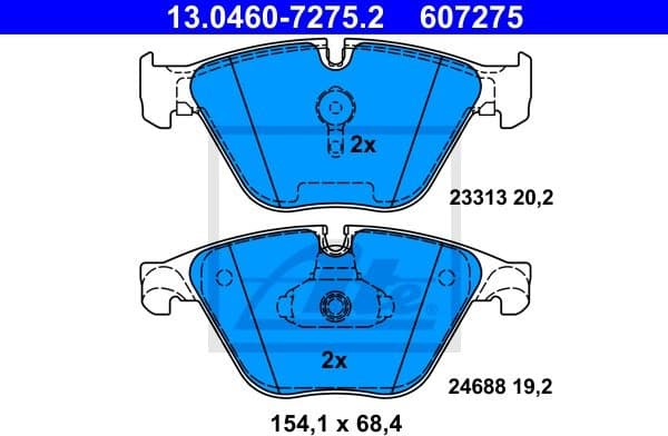 Brake Pad Set, disc brake 13.0460.7275.2